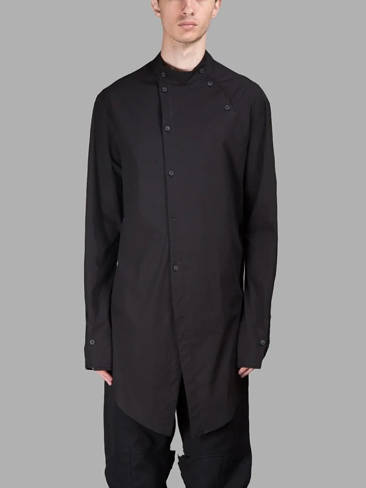 Мужская одежда модная стильная уличная рубашка средней длины с