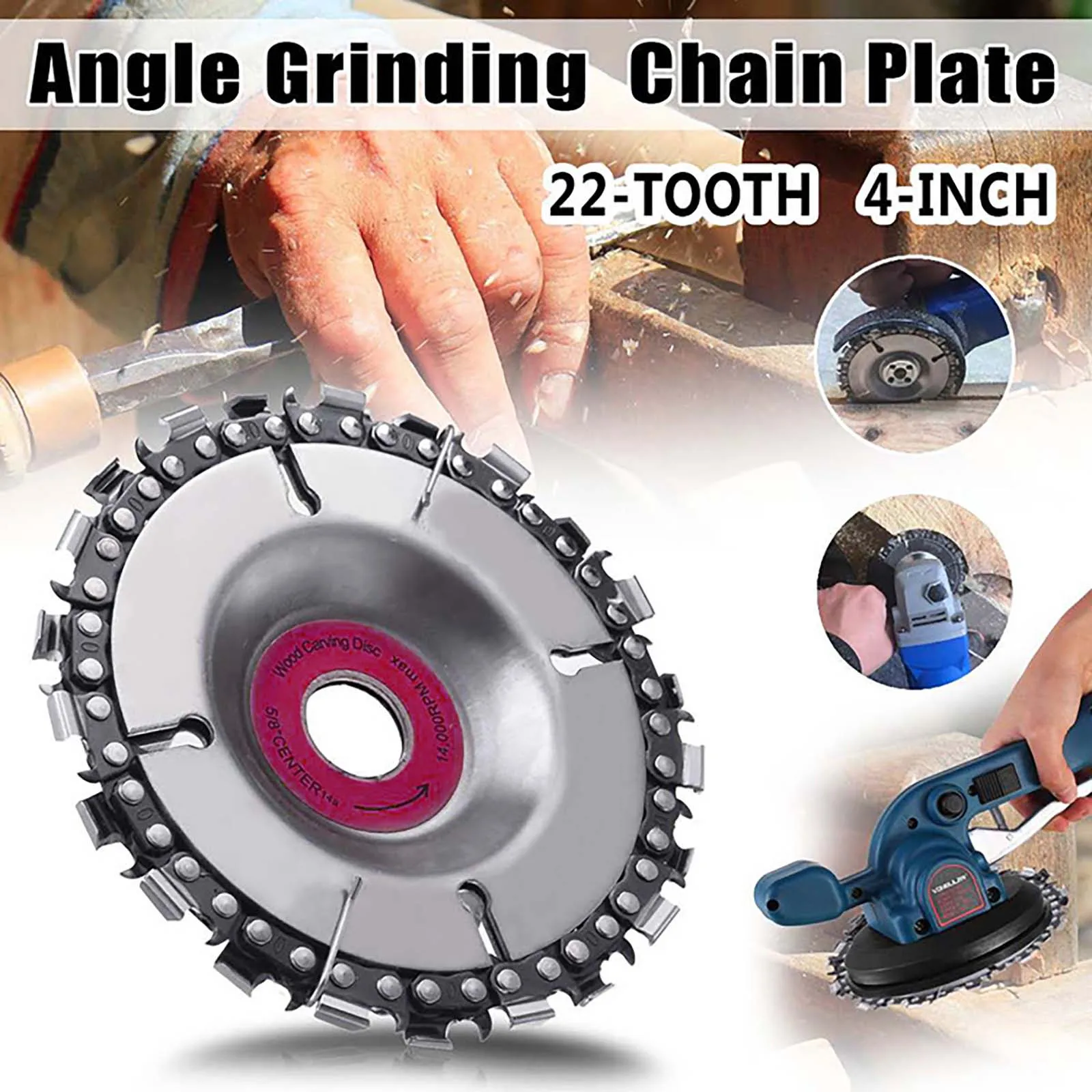 

5 Inch Wood Carving Disc Chain Grinder Carving For 125mm Angle Grinder woodworking chain saw disk Chain GrinderChain Saws Disc