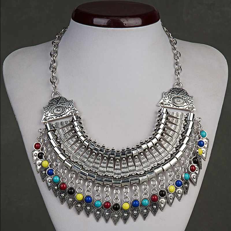 2016 чешские ювелирные цыганская этническая колье воротник старинные макси