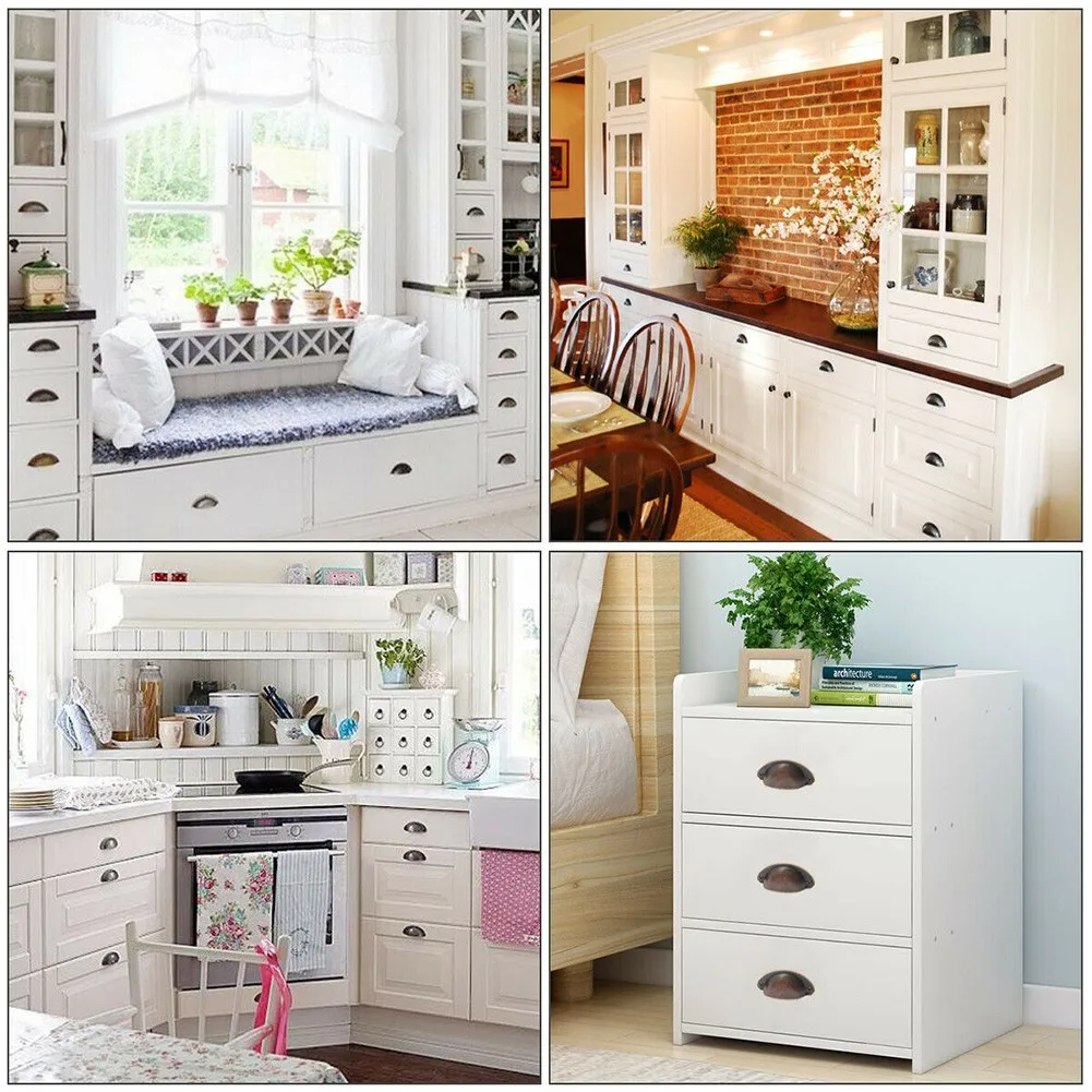 

Set Drawer Handle Shell Vintage With Screw 12* 12pcs 12x Cupboard Handles
