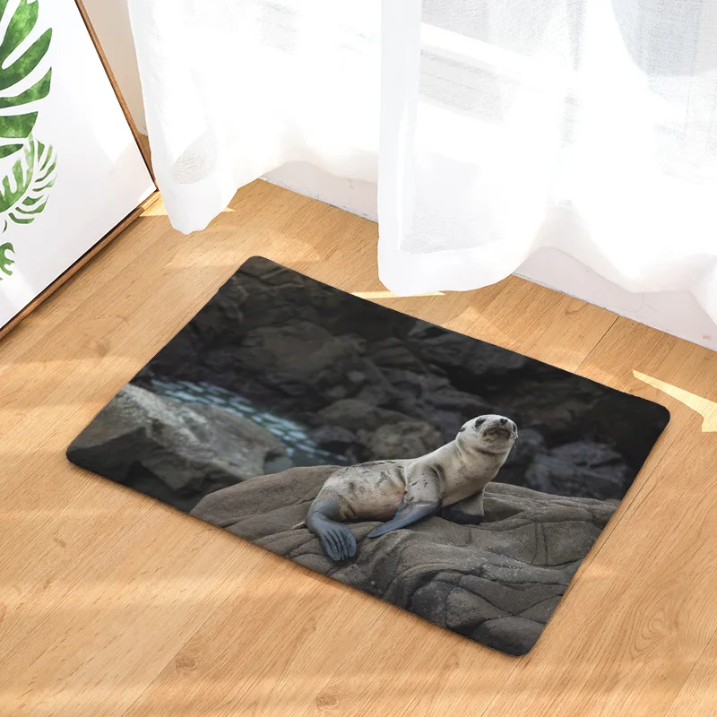CAMMITEVER милые животные уплотнения дверной коврик с принтом фланелевый