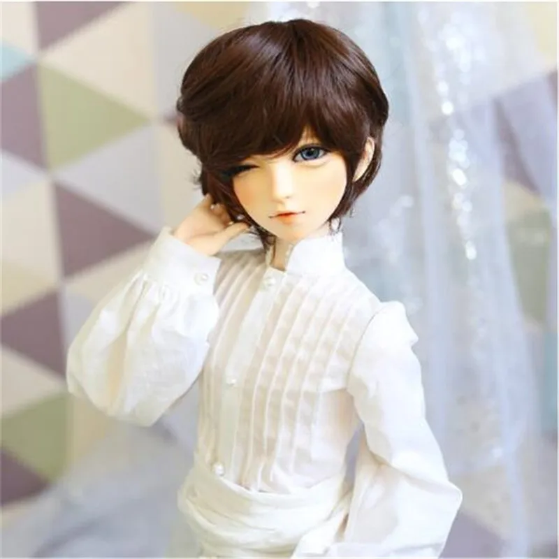 

BJD doll hair wigs for 1/3 1/4 1/6 BJD Boy Dolls Fashion Short Hair High Temerature Wire Brown Color Hair Wig