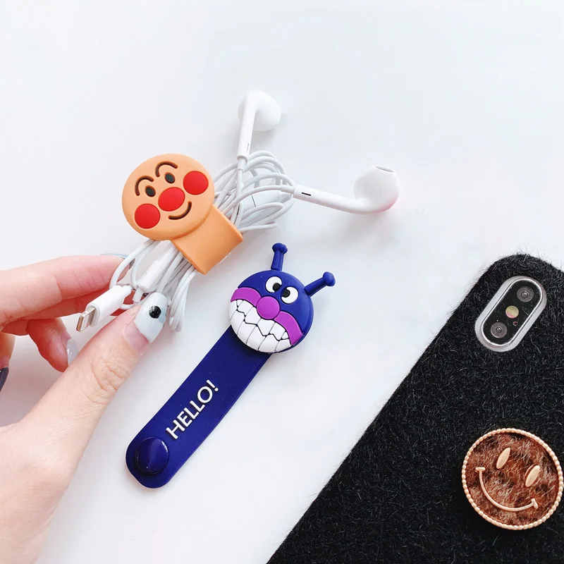 Милый мультяшный намоточный чехол для iPhone, usb-кабель для зарядки наушников, кабель для передачи данных, ремень для хранения наушников, защитный чехол