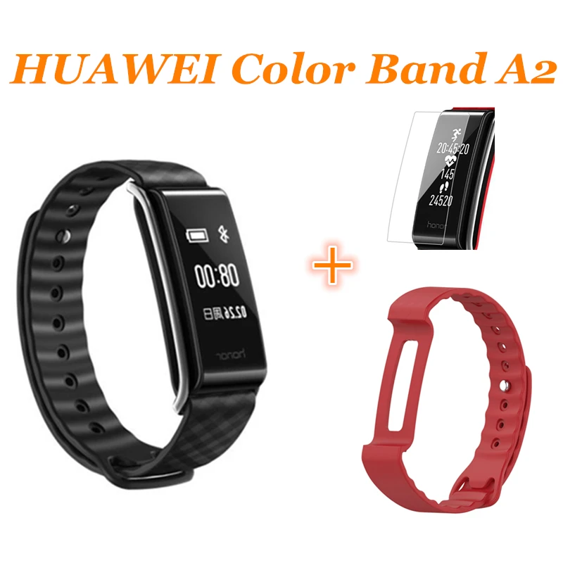 A2 add redstrap Умный Браслет Huawei Honor Band 3, монитор сердечного ритма Honor 3, умный Браслет для плавания, водонепроницаемый фитнес-трекер - Цвет: A2 add redstrap