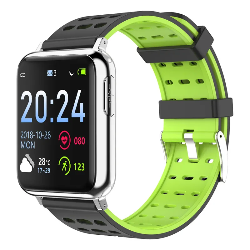 silver green Спортивные Смарт-часы Для мужчин ECG+ PCG сердечного ритма крови-Давление Смарт-часы с мониторингом IP67 водонепроницаемый для xiaomi IPone X HUAWEI телефон - Цвет: silver green