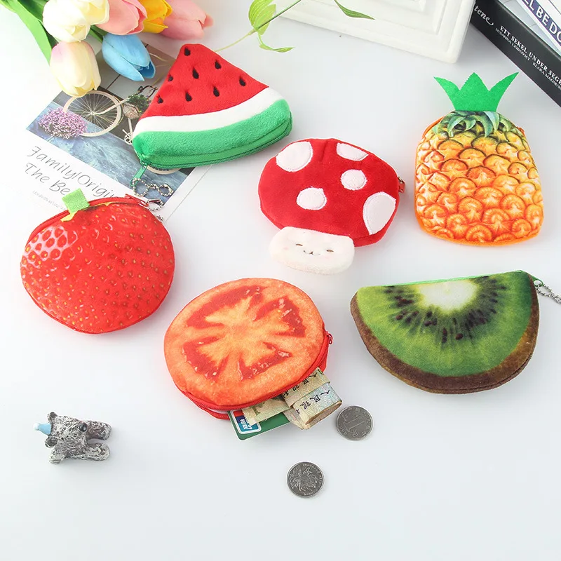 CYSINCOS сумки для монет мальчиков и девочек арбуз фрукты овощи мультяшный плюшевый