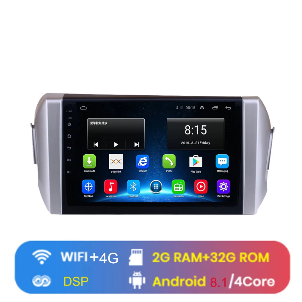 Right Driving " 4G LTE Android 8,1 Fit TOYOTA INNOVA-мультимедийный стерео автомобильный dvd-плеер навигация gps радио - Цвет: Right Driving