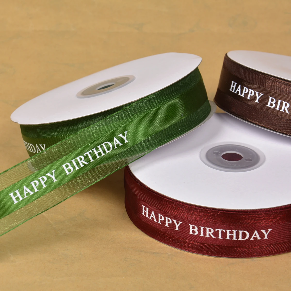 45 метров/рулон 25 мм ленты из органзы с надписью на день рождения для детского душа