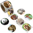Реалистичная наклейка в виде животного из зоопарка, герметичные этикетки в стиле джунглей, 100-500 шт., круглые наклейки 11, 5 дюймов с мотивацией для детей