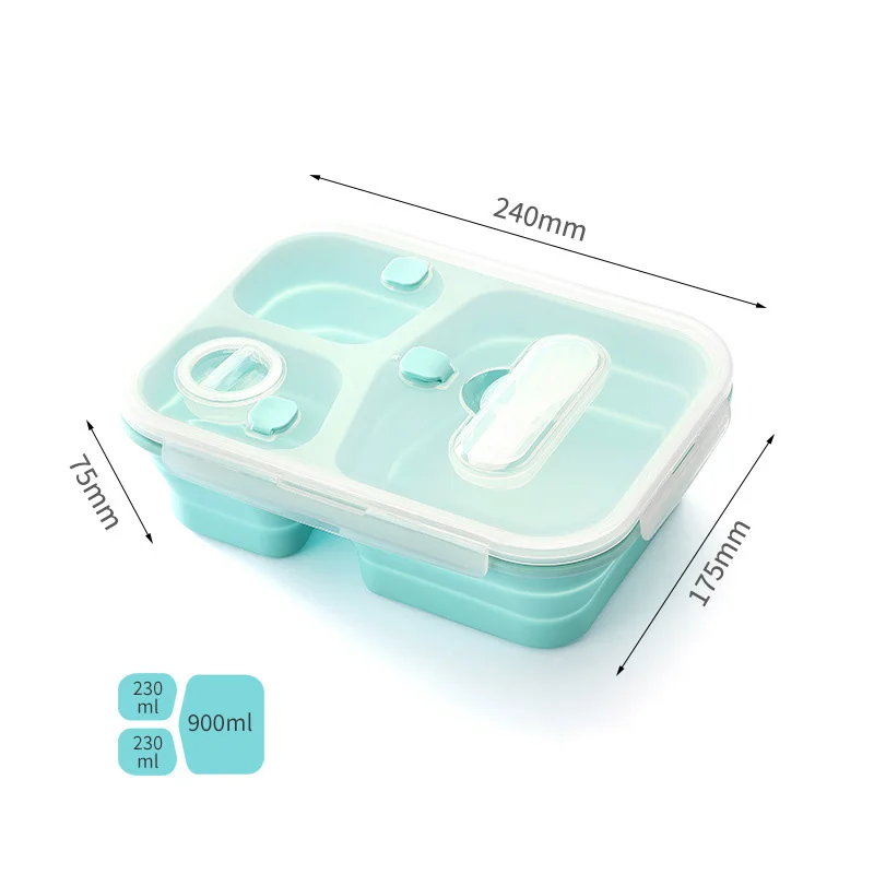 Уличный складной силиконовый Ланч-бокс контейнер для хранения пищевых продуктов