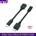 Кабель 10 см Micro B USB C 3,0 Type-C к USB 3,0 Micro B коннектор 5 Гбитс внешний жесткий диск кабель для жесткого диска компьютера