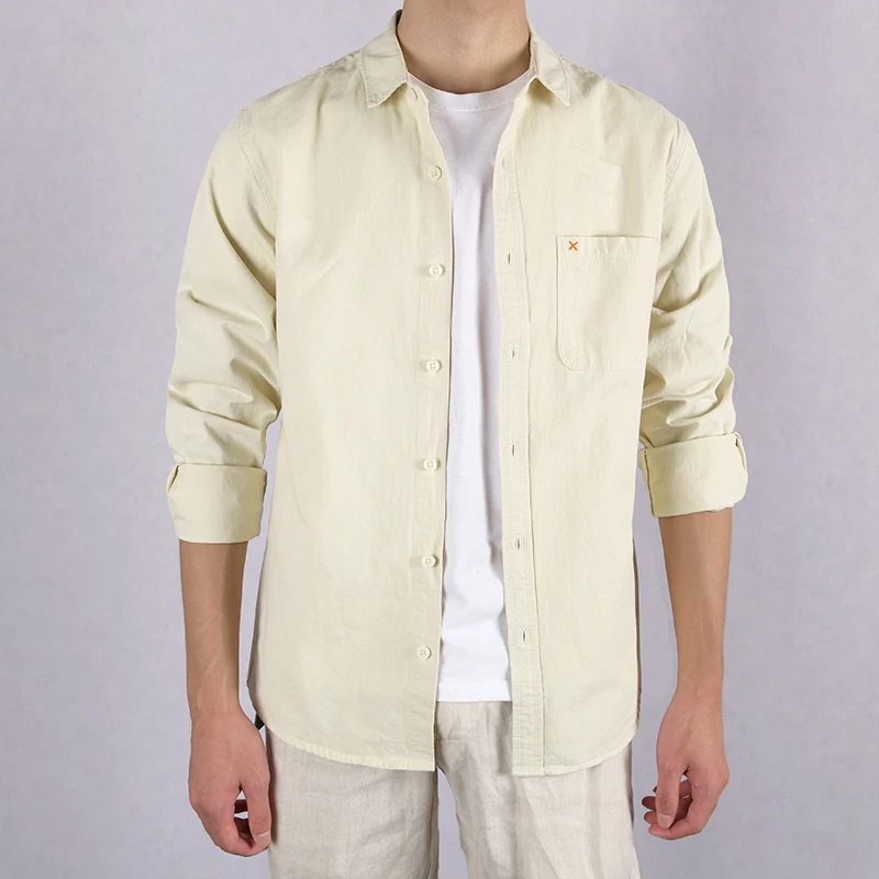 

100% Cotton long-sleeved spring and autumn brand shirts men fashion solid casual shirt for men comfortable shirts male chemise