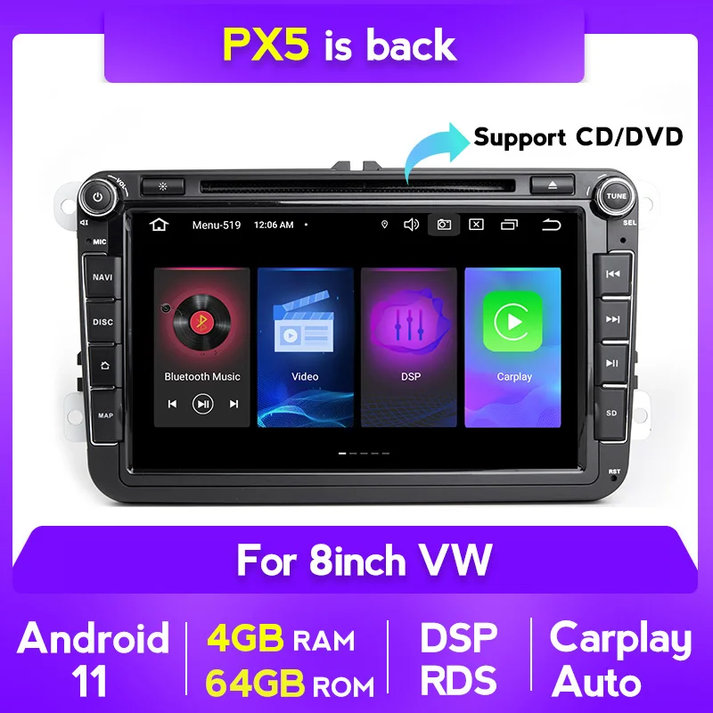 NaviFly Android 11 автомобильный мультимедийный плеер 2 Din DVD для
