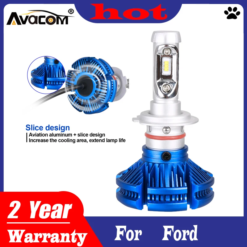 Светодиодный фонарь для фар автомобиля H4 H7 H11 H1 H3 9005/HB3 9006/HB4 12 В 24 ZES Chip Ford Focus Fiesta Ranger