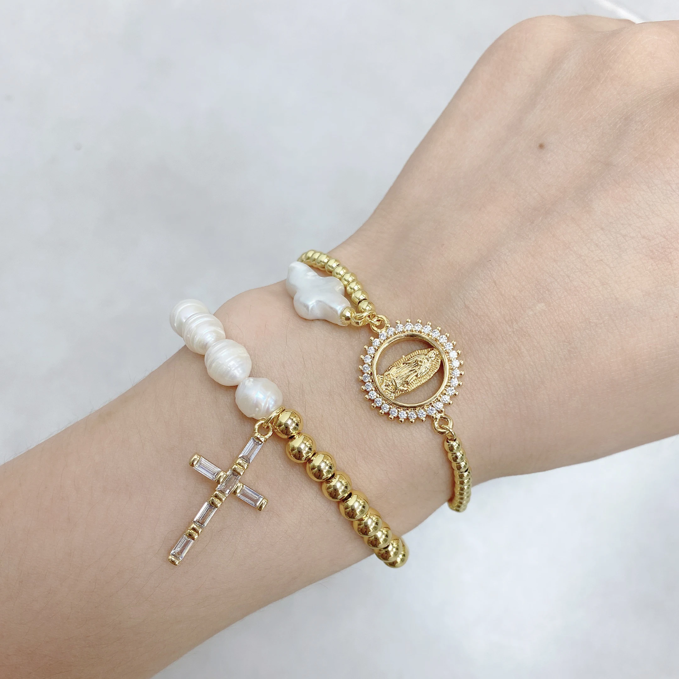 

5Pcs/Lot Wholesale Jewelry Religion Guadalupe Cross Beaded Bracelets