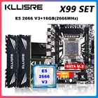 Kllisre X99 комплект материнской платы XEON E5 2666 V3 LGA 2011-3 ЦП 2 шт. X 8 ГБ = 16 Гб 2666 МГц DDR4 память