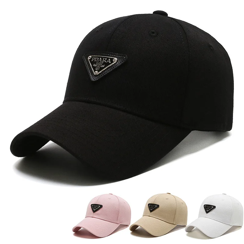 

2021 Spring and Summer New Mesh Cotton Sun Hat Triangle Label Cap Fashion Trend Brand Baseball Cap Casual Sun Hat