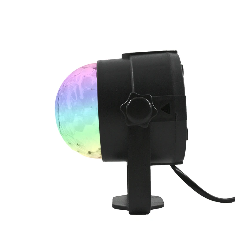 Диско шар светодиодный вращающийся с активацией звуком 3 Вт|Эффект освещения