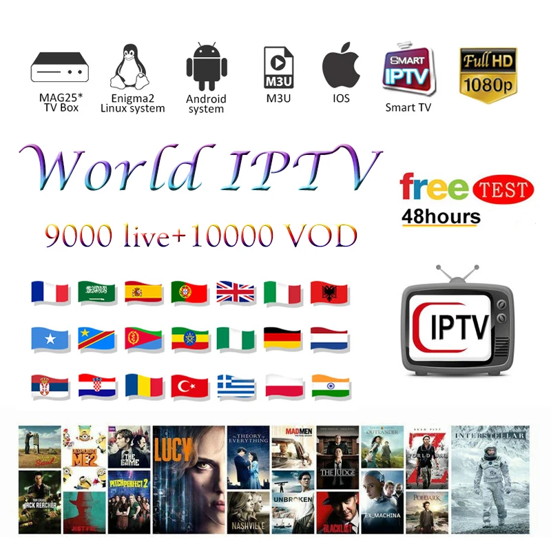 Мировой лучший IPTV подписка iptv 9000 активный канал бесплатный тест Поддержка Android m3u