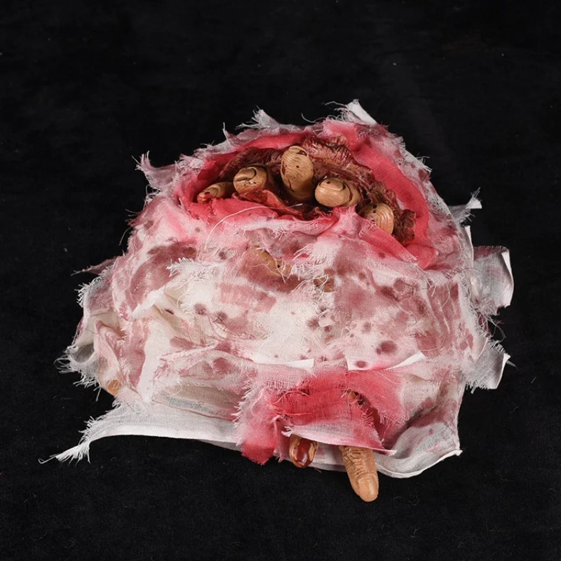 Halloween Party Haunted House Dress Up Costume Bloody Gauze Hat Horror Injured Zombie Brain Cosplay Tricky Props | Дом и сад