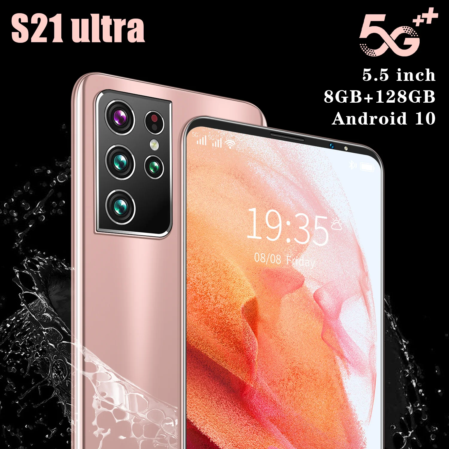 

2021 Galxy S21 Ultra 10 Core MTK 6595 Smartphone 24+48MP 5.5 Inch Screen 5G LTE Mobilephone Dual SIM 4800mAh Battery Face Unlock