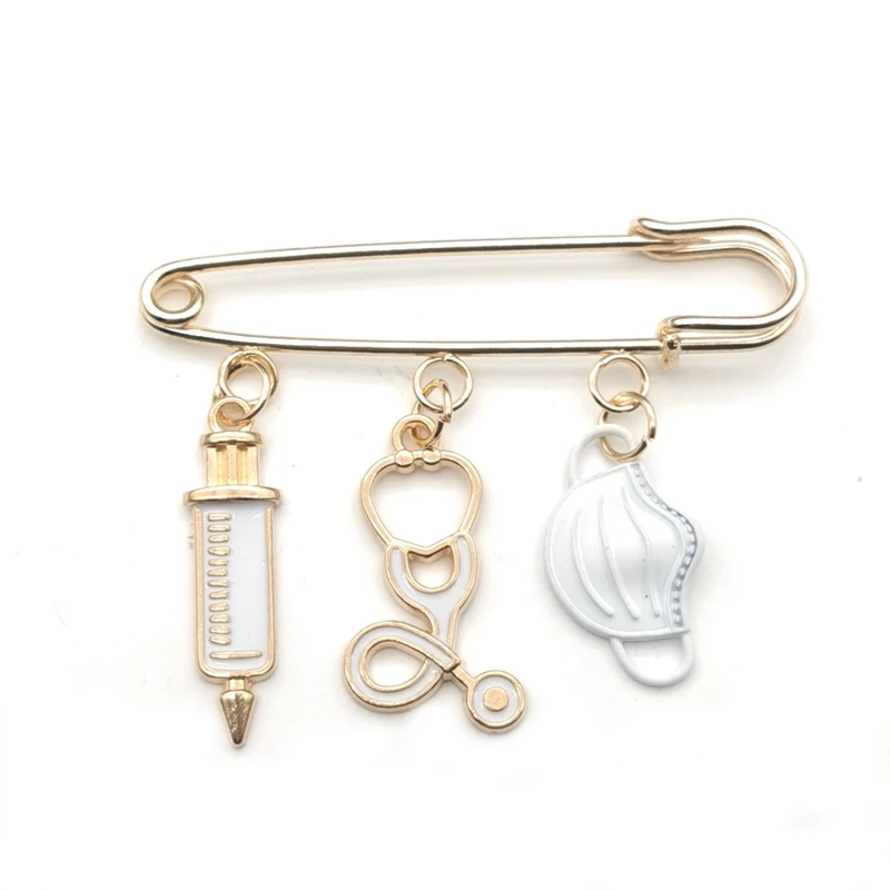 Новый дизайн брошь врач Медицинский инструмент стетоскоп шприц с маской