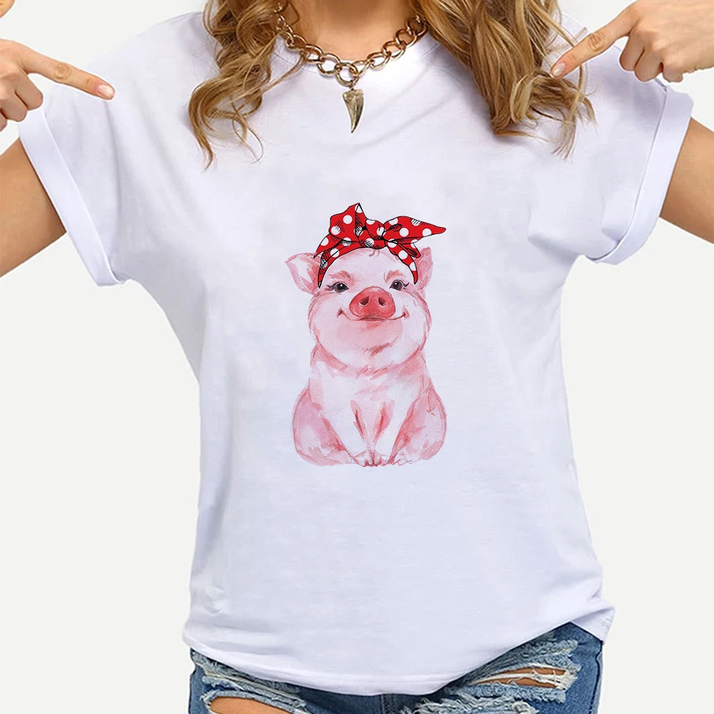 

Y2K Accessories Urban Pig Top Clothes Women Trend T-Shirt Printed T Shirts Harajuku Friends Cartoon Summer Brazil Street Fashion