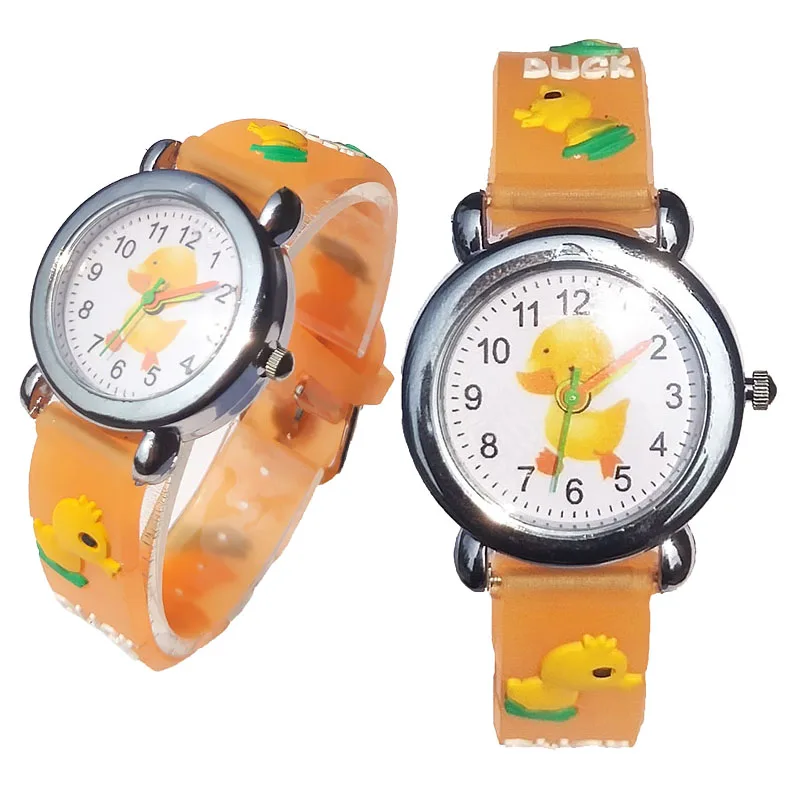 

New Listing 3D Animal Giraffe Silicon Children Watch Duck Cartoon Whale Design Kids Sports Boys Girls Clock Quartz Wrist Watches