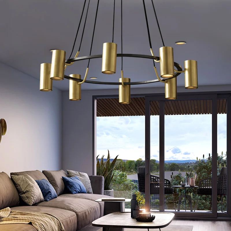 Lámpara de araña de hierro para Loft, Retro, moderna, para sala de estar, dormitorio, decoración Vintage para el hogar, accesorio de iluminación