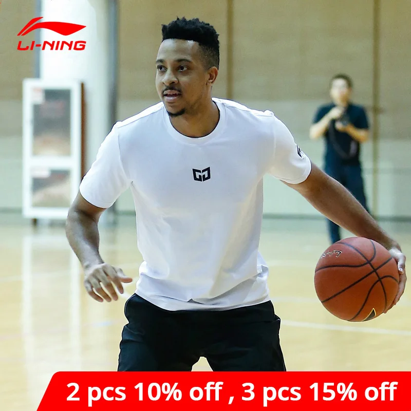 Мужская баскетбольная футболка Li-Ning Спортивная облегающая с коротким рукавом и