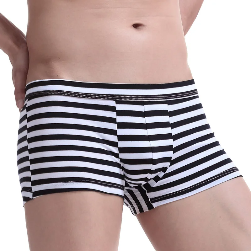 Мужское нижнее белье мужское сексуальные полосатые хлопковые удобные трусы