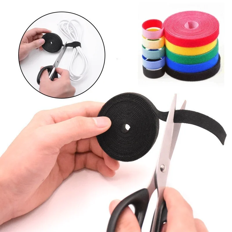 

1.5 Meters Length Cable Ties Power Wire Loop Tape Multifunction Polyester PP Straps Fastener Reusable Tape Cable Organizer