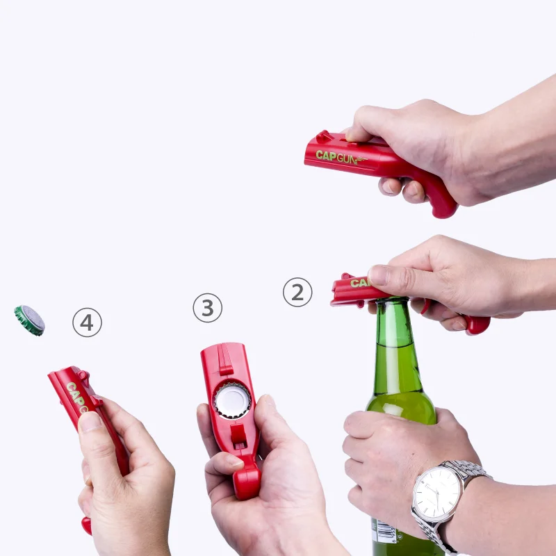 Портативный открывашка для пивных бутылок Кепки пистолет креативный Летающий