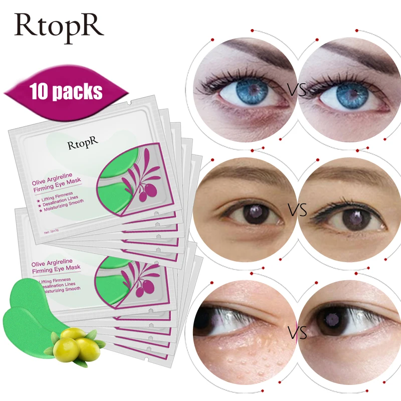 Olive eye Patches 10 упаковок коллагеновые гидрогелевые патчи для глаз корейские подушечки для глаз тускнеют темные круги и мешки для глаз листовая Маска Анти Старение Отбеливание кожи - Цвет: Olive eye Patches