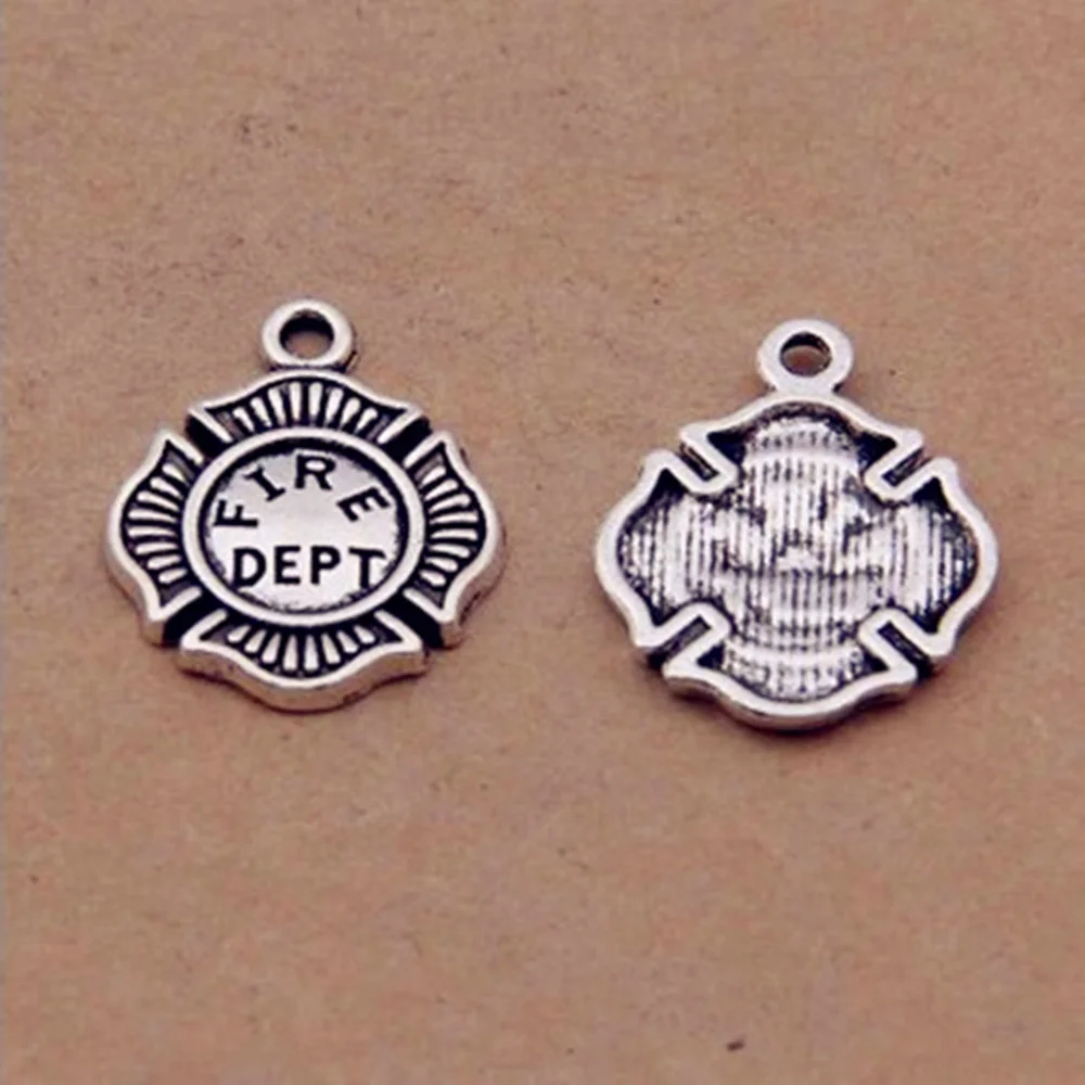 

Charm For Making Jewelry Pendants Fire Dept Charms 18x23mm 10pcs