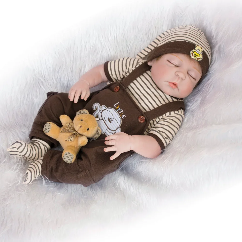 NPK 55 см мальчик куклы Reborn младенцы Полный тела силиконовые reborn Baby Doll игрушки bebe Reborn boneca menino