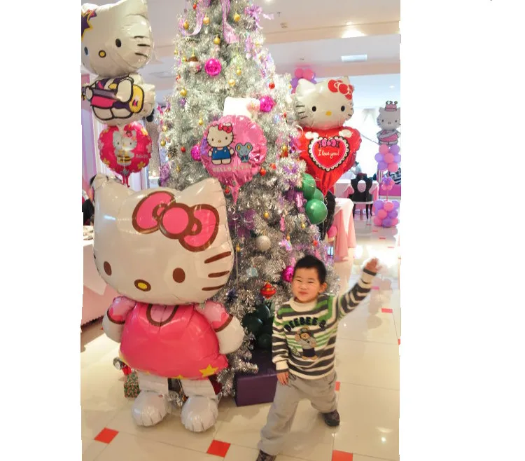 117*68 см Большой размер hello kitty кошка фольгированный шар мультфильм Свадьба День рождения украшение надувной воздушный шар классические игрушки