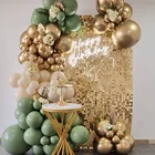 119 шт. зеленые золотые воздушные шары, арочный шар авокадо, зеленый песок, белый цвет, аксессуары для украшения джунглей, украшения для дня рождения