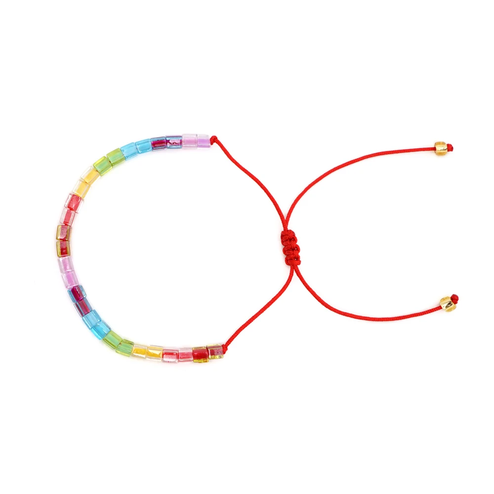 

Go2boho Rainbow Bracelet For Girl Jewelry Adjustable Red String Jewellery Bohemian Colorful Glass Bead Pulsera Miyuki Bracelets