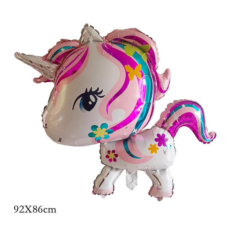 unicorn 2 1 шт. 100*97 см Розовый пони 3D Маленькая Лошадь Единорог шары с днем рождения Единорог вечерние гелиевый воздушный шар покрытый фольгой дети животные игрушки Globos - Цвет: unicorn 2