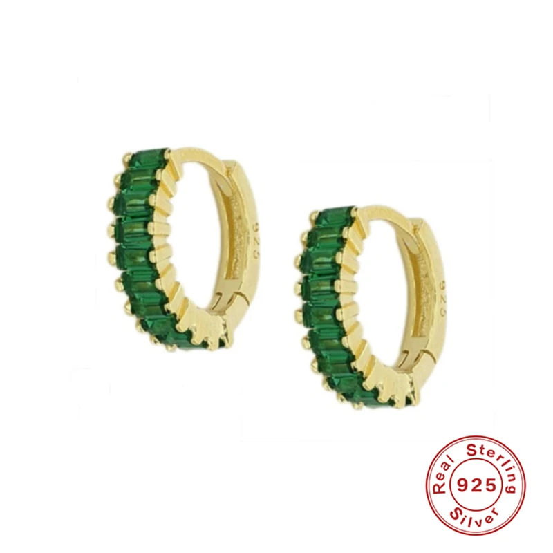 Серьги кольца женские из серебра 925 пробы с кристаллами циркона|Серьги-кольца| |