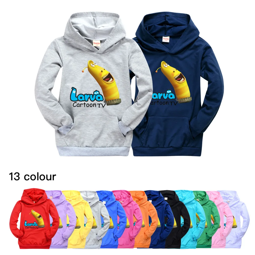 

Larva cartoon T-shirt Long Sleeve Hoody Kids Girls Sports Hoodie Cotton Sweatshirt Tops Coat Children's set Fashion Clothing