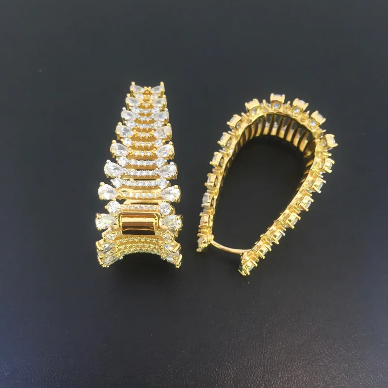 

Vanifin Fashion Jewelry Hollow Triangle Micro inlay Party Earrings Anniversary Banquet Daily Best Gift