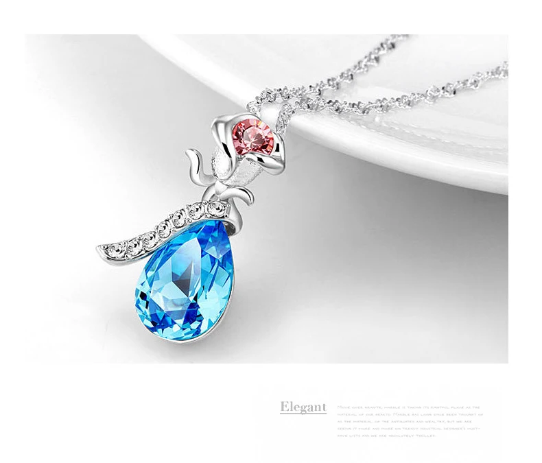 Ожерелье Warme Farben с кристаллами Swarovski для женщин, европейская Роза, Хрустальная подвеска, ожерелье, хорошее ювелирное изделие, колье