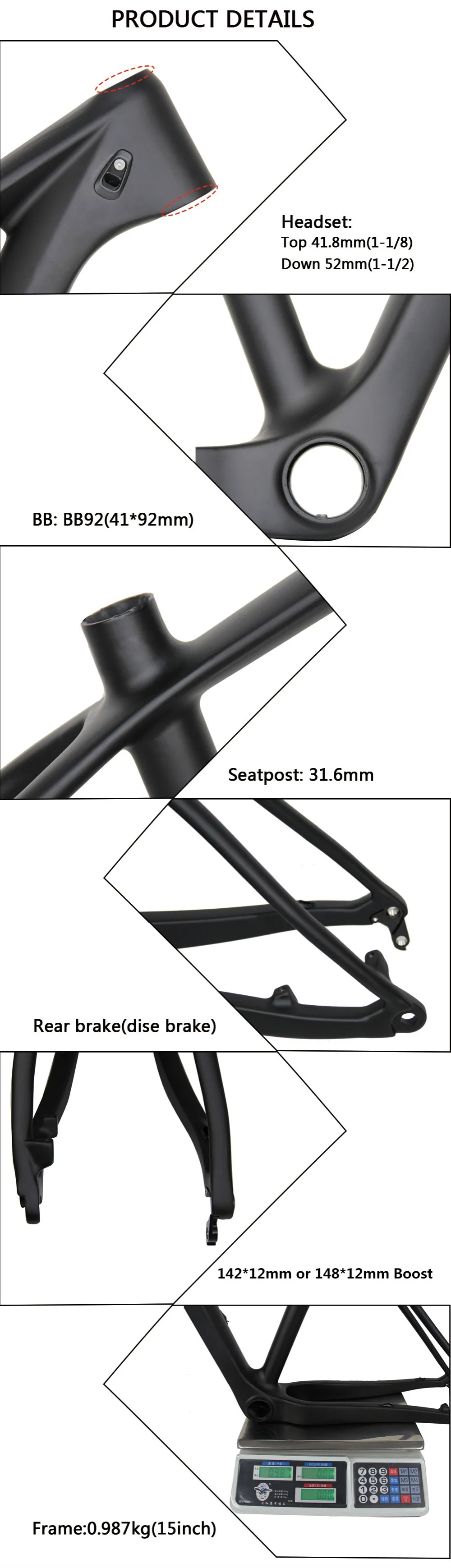 Новая модель CX Boost горный велосипед MTB карбоновые рамы, 29er MTB карбоновые рамы через ось 148x12 мм 1" /17"/1" /21"