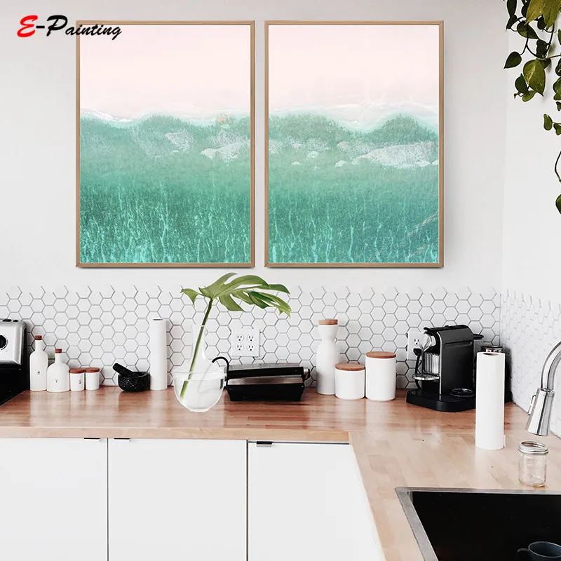 Современные настенные художественные картины на холсте аэрофотосъемка с