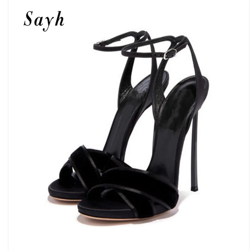 

Black Women Heels Pumps Nightclub High Heels Women Cinderella 12cm Heels Sandals Prom Party Wedding Shoes Big Size