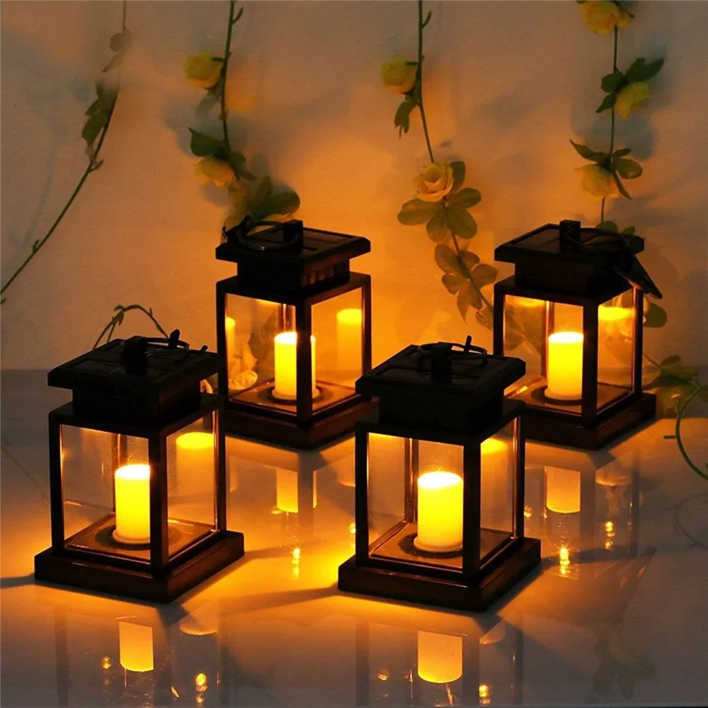 

Solar Lantern Waterproof Hanging Solar Light Outdoor Garden LED Security Night Light Lamp with Clip for Garden Patio Decoration