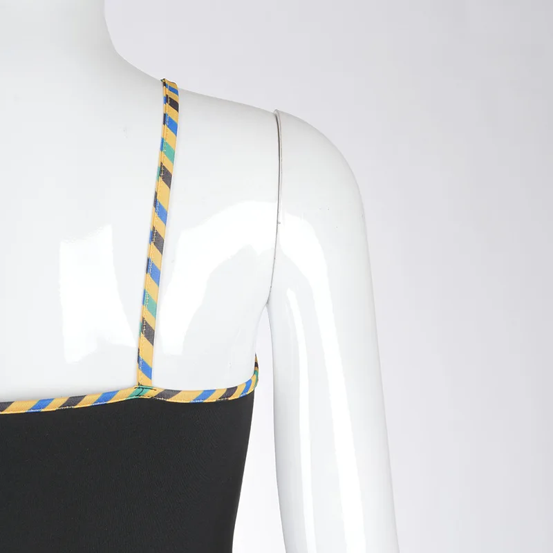 

Women's Fashion 2021 Spaghetti Strap Deep V-neck Open Back Slim Long Black Dress Sexy Sleeveless Sheath Bodycon Evening Dress