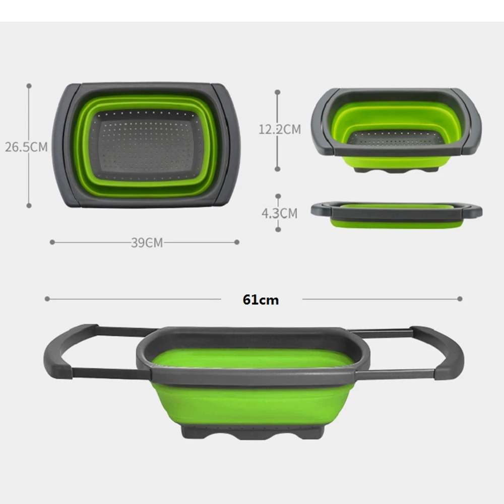 Складной дуршлаг решетка полового стока корзины для фруктов и овощей